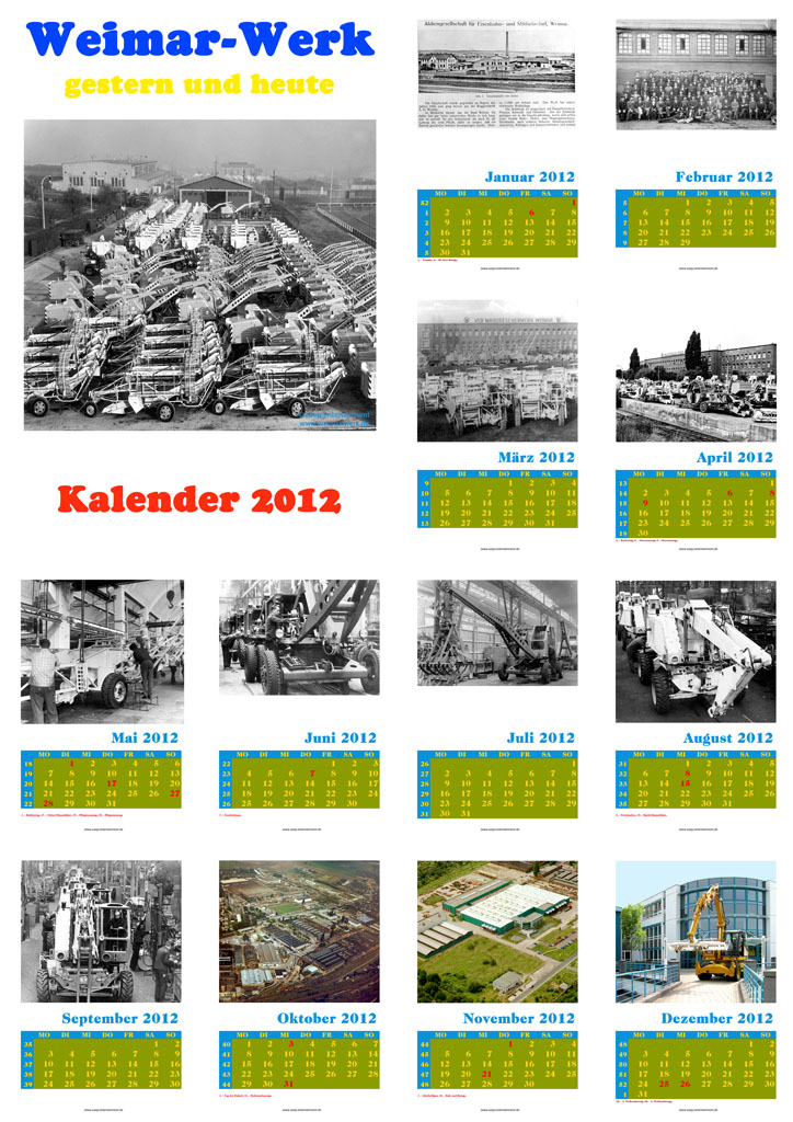 Kalender 2012 - Weimar-Werk gestern und heute - Dr. Hans-Jörg Zöllner